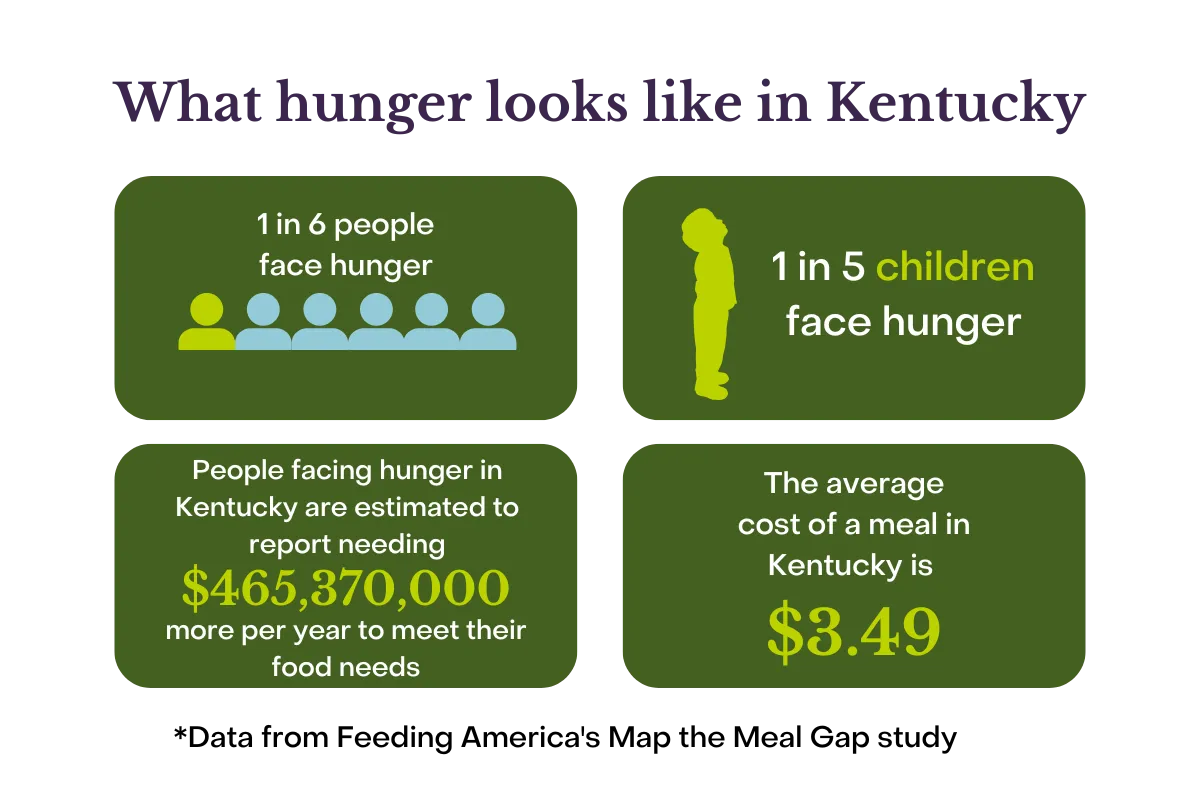Infographic on what hunger looks like in kentucky